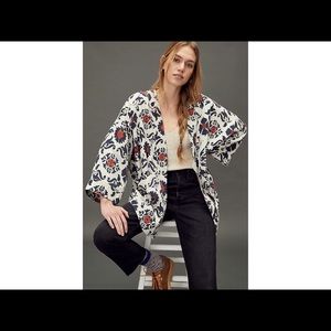 Anthropologie-Eleanor Kimono Jacket (Orange Motif)